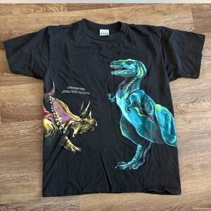 Kids Black Dinosaur Graphic Tee